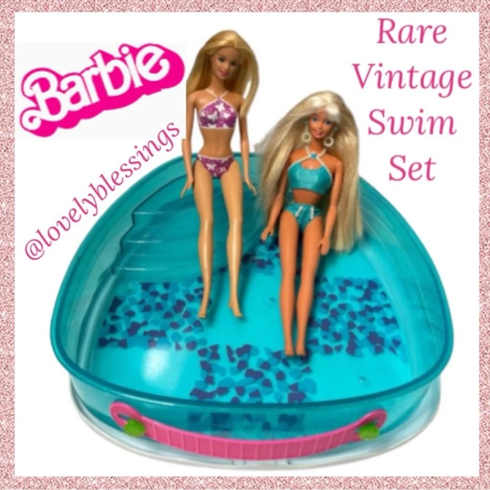 Barbie Swim Set Rare Vintage Y2K Retro Barbie Doll Swimming Pool Bundle Lot